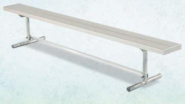 5' All-Aluminum Double Player s Bench, In-Ground Mount