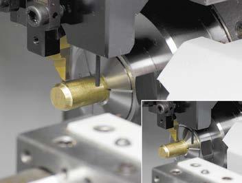 The fully specified A20VII includes an X2 axis on the back spindle enabling front/back simultaneous machining. This, in combination with the rapid feed rate, has substantially cut cycle times.
