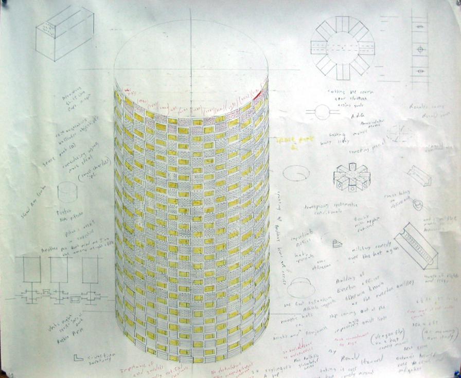 cylinder with yellow