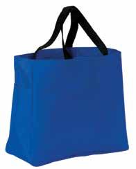 B0750 Essential Tote Port Authority B0750 Essential Tote 600 Denier Polyester Large main section with small interior self-fabric pockets Left side exterior pocket Web handles Dimensions: 12 h x 14 w