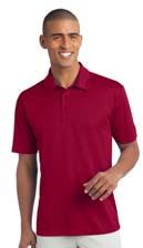 RED, WINTER, DESERT, MILITARY Port Authority Silk Touch Performance Polo 100% Polyester 3-button placket, with dyed to match buttons Embroidered, small logo, left chest.