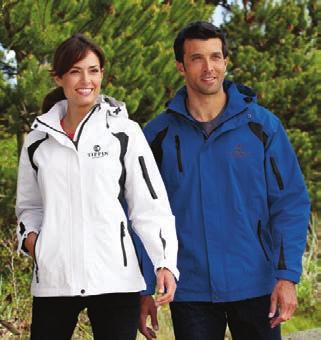 fabric breathability rating Zip-off hood with drawcord and toggles for adjustability Zippered chest pocket Storm flap with hook and loop closure Two-way zipper with zipper garage Interior cell phone