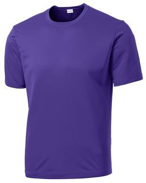 8-ounce, 100% polyester with PosiCharge technology Removable tag for comfort and relabeling Set-in sleeves Color: Purple Front Design: 2016 District 3 Champions artwork in metallic gold print Price: