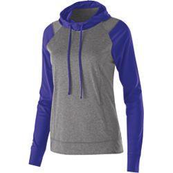 Holloway Ladies Echo Hoodie Dry-Excel Heather fabric is a performance polyester knit with high mechanical stretch and snag resistant technology Raglan sleeves for range of motion On seam front zipper