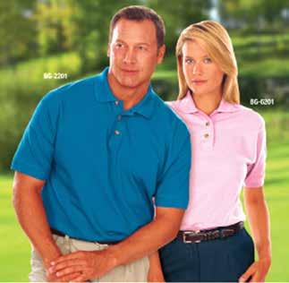 Golf Shirts BG-2201 / BG-6201 BG-2201 Men s Egyptian Cotton Golf Shirt 100% ringspun cotton Stain Release 6.