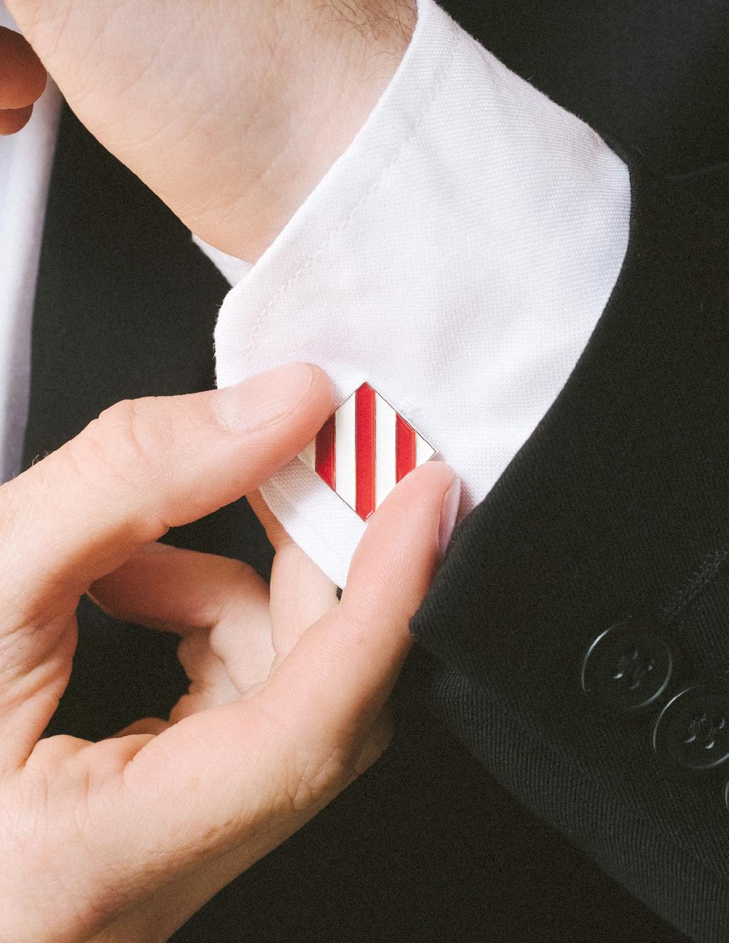 Show your stripes Each RADLEY PREP set of Cufflinks is custom matched to your school