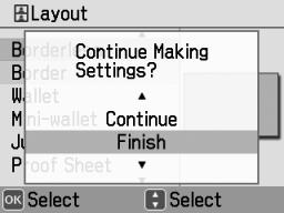 3 Press u or d to highlight Confirm Print Preview, then press OK. 4 Press u or d to choose Off or On, then press OK.