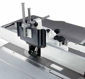 three movement adjustable spindle moulder fence The spindle moulder fence can be easily removed and re-positioned without losing the working position, thanks to the memory system.