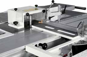 lab 300 plus main optional devices tenoning table and protection hood For the tenoning operations on the spindle moulder.
