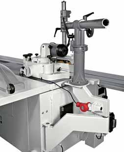 the device and prevents interference with other parts of the machine. angular cutting device with fl ip-over stops To rapidly perform mitre cuts without moving the squaring fence.