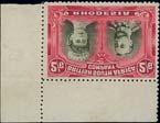 Two Shillings and Sixpence - contd. RHODESIA 1910-13 DOUBLE HEAD ISSUE THE ROYAL PALM COLLECTION 1252 1253 1254 x1252 S.G.