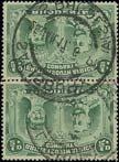 RHODESIA 1910-13 DOUBLE HEAD ISSUE THE ROYAL PALM COLLECTION PERFORATED 15 HALF PENNY Plate II 1384 1386 Ex 1385 RJL 5, Dull Blue-Green Group, Aniline Reverse x1384 Large part original gum; fine. S.G. 167.