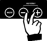 To start the automatic setting, press the + and buttons simultaneously. AU starts flashing. The indicated parameters are then automatically set.