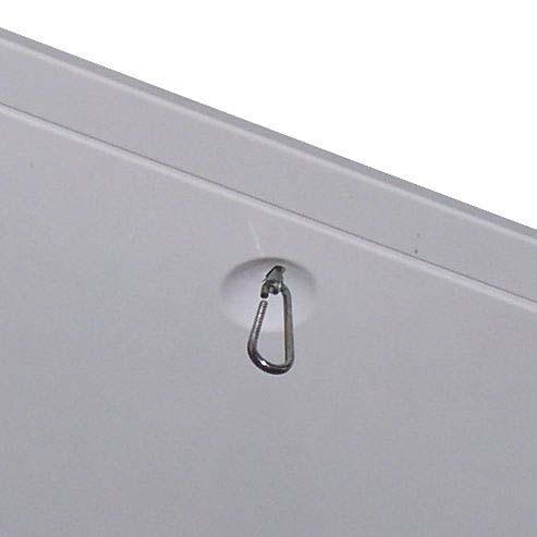 Slide door opening ring onto pin. Pull door open using pole and hook.