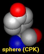 Figure 38: Sphere mode Corey-Pauling-Koltun (CPK) or space filling mode: Atoms as shown as solid surface and stick bonds.