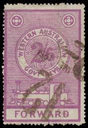 Prestige Philately - Auction No 168 Page: 4 911 G A Lot 911 1907 'FORWARD' Large Format Wmk 'WA/[crown]/GR' 2/6d in an unusual bright magenta shade with