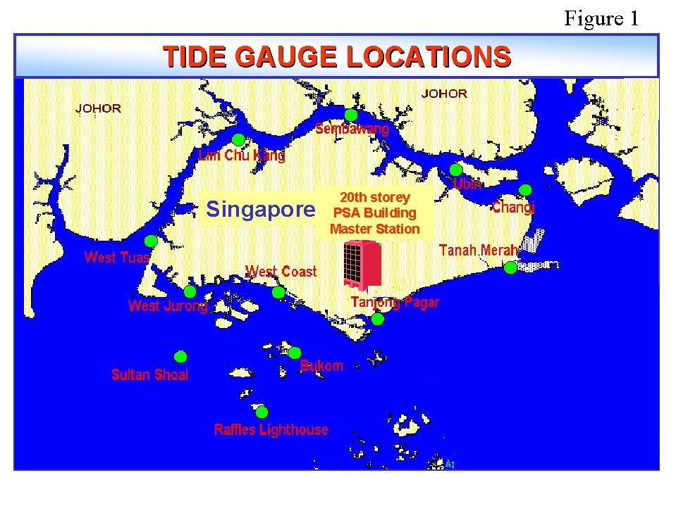 Tide Gauge Stations 4 A total of 12 tide gauge stations are installed around Singapore waters of which 4 are located at offshore islands and the remaining 8 along the coasts of the main island of