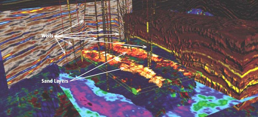 A supercomputer generated this 3-D image from 6 gigabytes of seismic data generated from