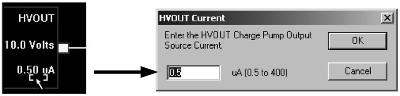 Figure 5. Changing the HVOUT Current Setting Note that the HVOUT current setting can be set to values that exceed the maximum setting for a single Power Manager HVOUT pin.