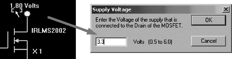 Figure 7. Changing the Power Supply Value to 3.