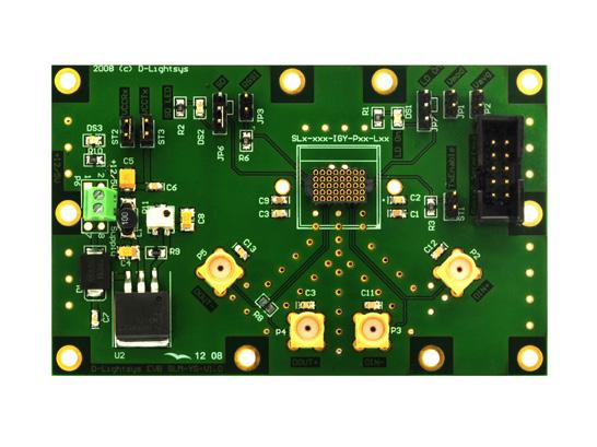 Evaluation Boards and Tooling general evaluation board specifications Radiall offers a full range of evaluation boards enabling full monitoring of S-Light and D-Light modules, either for the