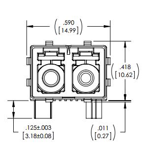 Screw Post Mechanical Dimensions Front View, dimensions in mm (inches) Side View, dimensions in mm (inches) Solder Post Mechanical Dimensions Front View, dimensions in mm (inches) Side View,