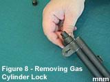 Finish unscrewing the gas cylinder lock using your
