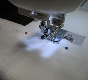 Sew a 1/2 inch seam along the right and left edges only leave the