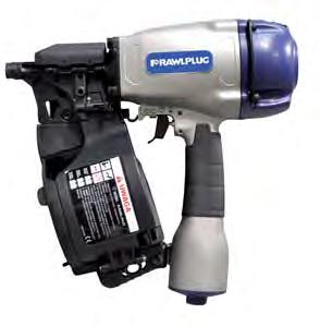R-RAWL-PN-70 Pneumatic coil nailer of operation ment in operators comfort of using the tool reduces reload time Approvals and Reports Rawlplug code Power source Magazine type Magazine capacity