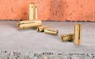 For light duty fastenings in concrete and masonry. Brass anchor for medium loads suitable for all screws and studs with a metric thread.