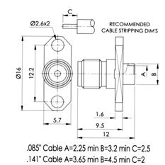RG402 STRAIGHT JACK PANEL CRIMP Semi-rigid D-C06-176