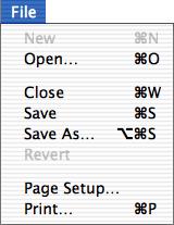 Page Setup Adjust printer settings. Print Print the image in the active window. Undo Undo the preceding operation. Cut When entering text in a dialog, cut selected text and place it in the clipboard.
