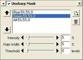 Unsharp Mask Using Unsharp Mask, the user can increase the sharpness of images by making edges more dis tinct.