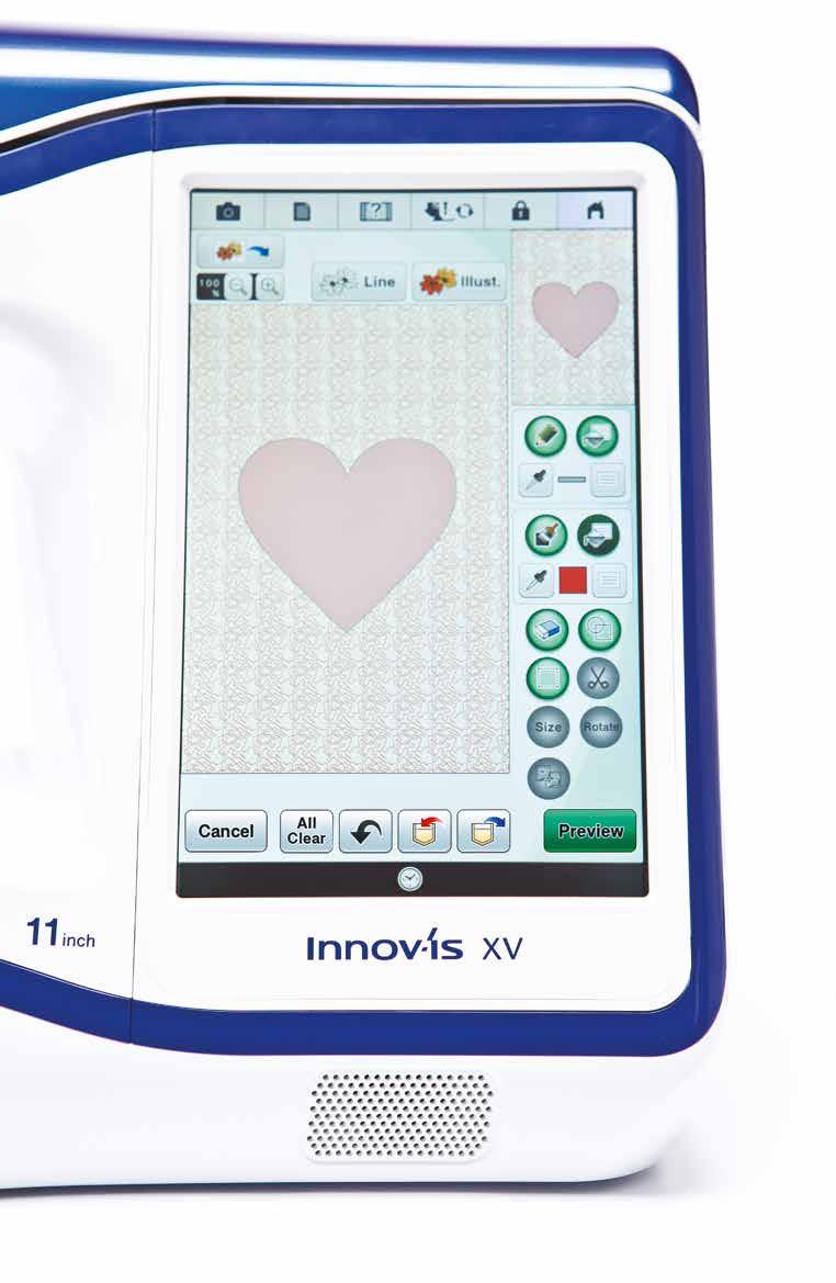 My Design Center My Design Center allows you to create your own embroidery designs quickly and easily, directly on the Innov-is XV touch screen.