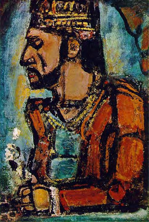 Georges Rouault Trained as a stained glass painter, he restored medieval windows on churches and cathedrals He used his paintings to express his deep concern over the immoral conditions of poverty