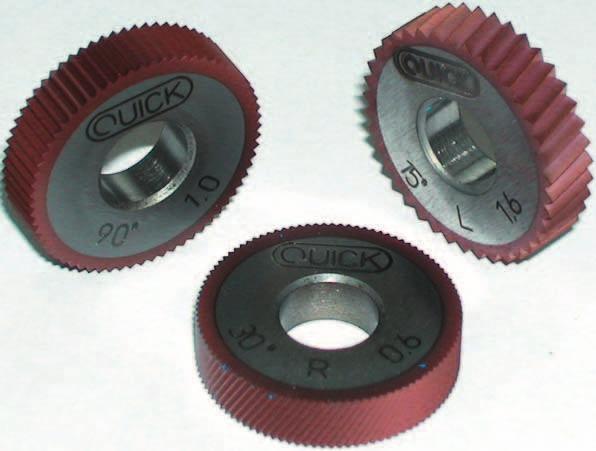 Types of QUICK knurling cutters QUICK knurling cutters are manufactured from a specially developed high-speed steel.