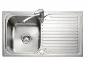 Stainless steel sinks Dove 100 Inset with drainer DO100SS W 860mm Dove 150 Inset with drainer DO150SS W 1000mm 0.