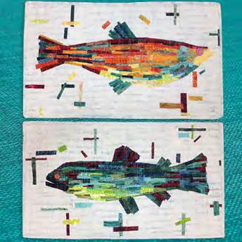 don't know where to start, why not begin with a smaller scale design like these fun, colorful fish placemats! They are designed by Laura Heine.