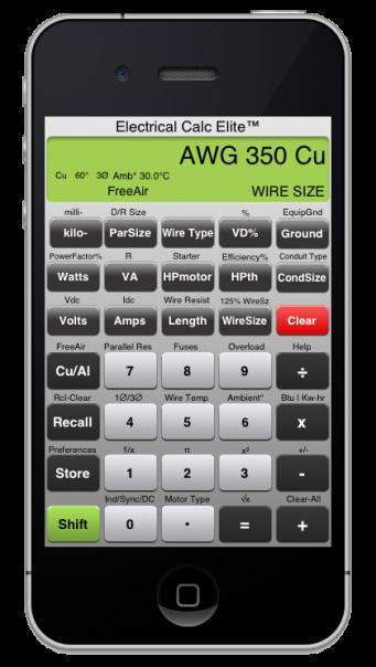 Electrical Calc Elite For ios The most up-to-date NEC