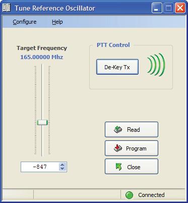 MT-4E NLOG & P2 DIGITL RDIO SYSTEMS MINTENNCE GUIDE Reference Oscillator djustment In the transmitter RSS, enter the Service section and click on Ref Oscillator.