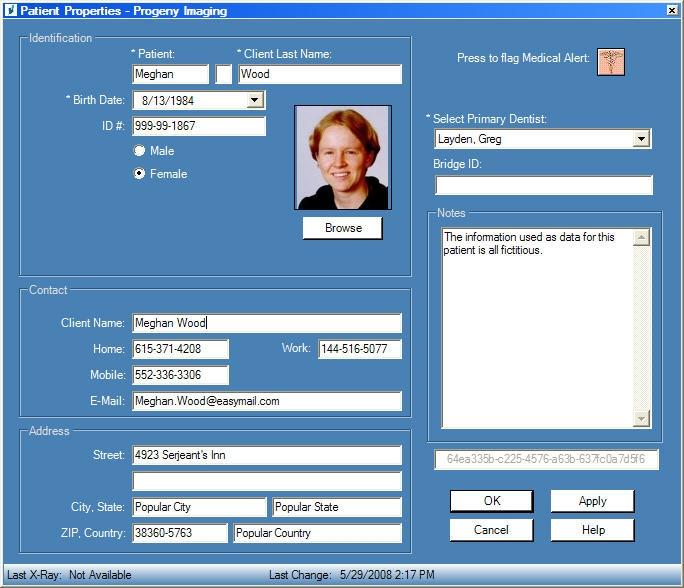 5 Working with Patient Records Figure 5-3: Patient Properties Screen 4. In the Patient Properties screen, modify the patient s information. 5. Click Apply to save your changes and continue working in the Patient Properties screen.