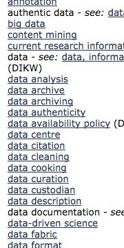 (TDM) Common data terminology: http://sedataglossary.shoutwiki.