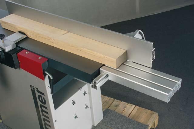 quick-change, self-setting cutterblock system, Jointer fence tilts from 90 45 Solid