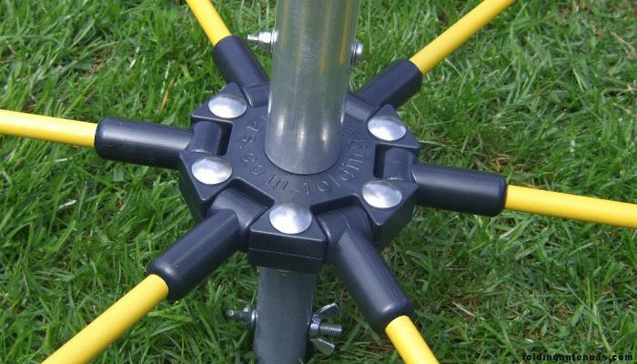 Portable Hex Beam The hub takes up six swivel spreaders and