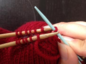 of the knitting needle, and pull the yarn through.