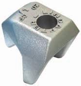 8 bolts; see table below for safe working loads. Suitable for parallel and tapered flanges up to 8 o. Material: SG iron to EN 1563, hot dip galvanised to EN ISO 1461.