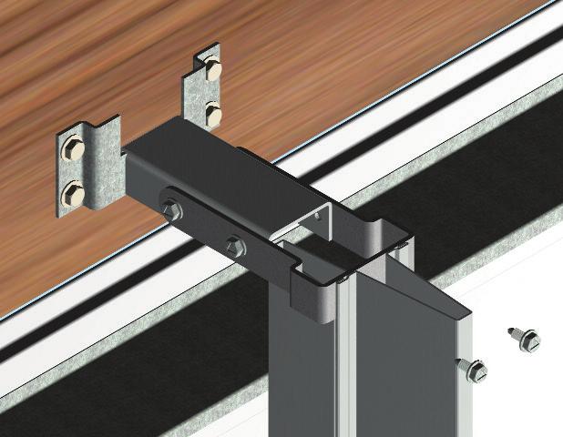 extension assembly. Ensure that the post is level and plumb. Using (2) 1/4-20 x 7/8 self-drilling screws, secure the windload post to the top plate extension assembly. (see Fig.