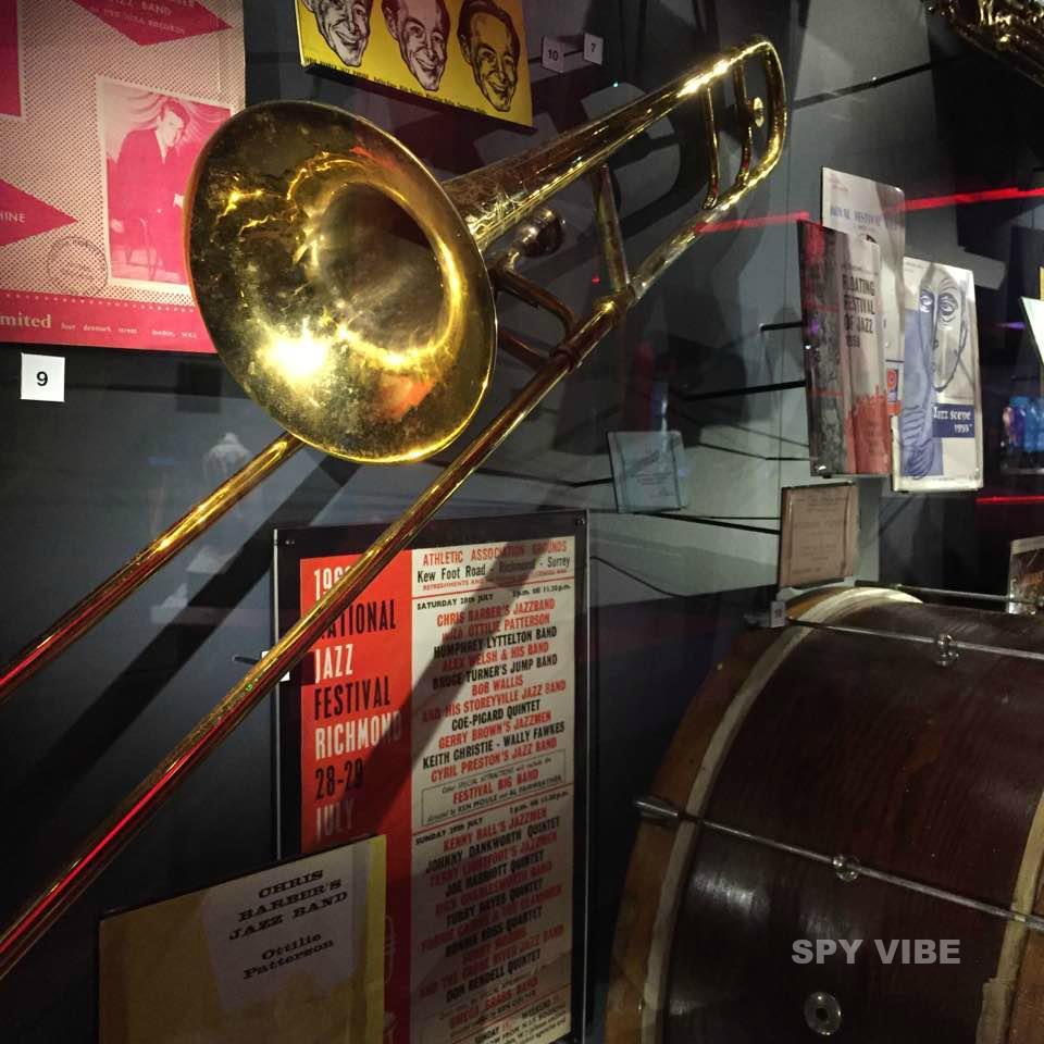 Trad Jazz and Skiffle Exhibits in Liverpool The British Music Experience Chris Barber's trombone Schmelzer nr.