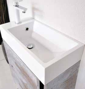 COMPANION Features European polymarble top Reversible basin left hand or right