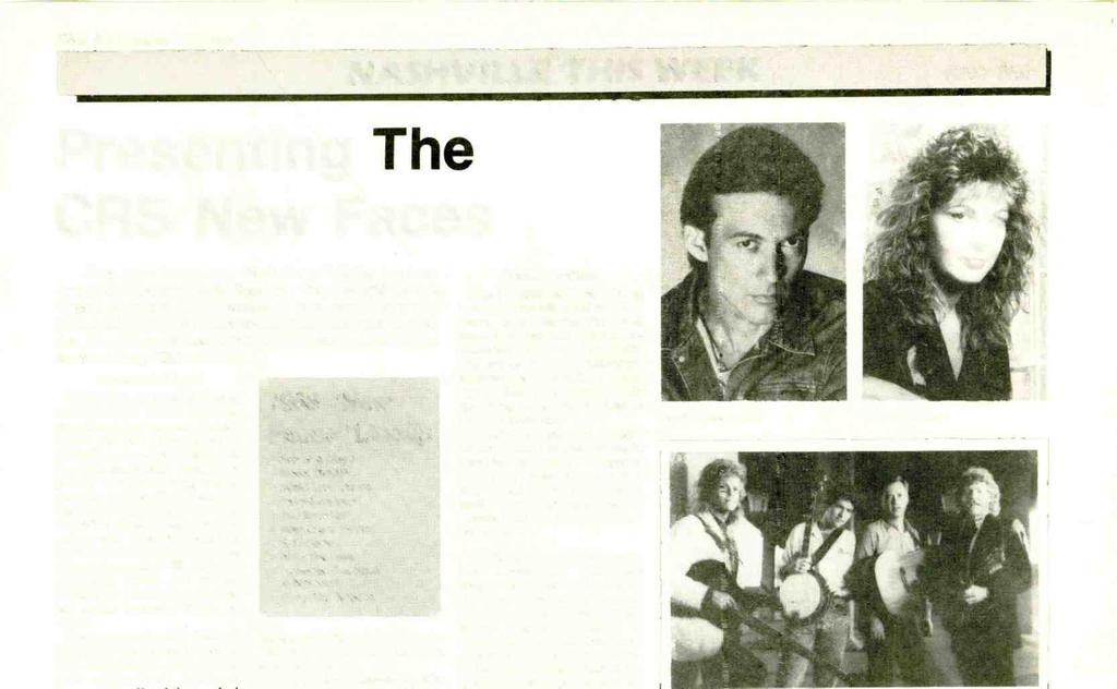 58 R &R February 12, 1988 NASHVILLE THIS WEEK KATY BEE Presenting The CRS New Faces Each year brings ten "New Faces" to the forefront during the Country Radio Seminar.